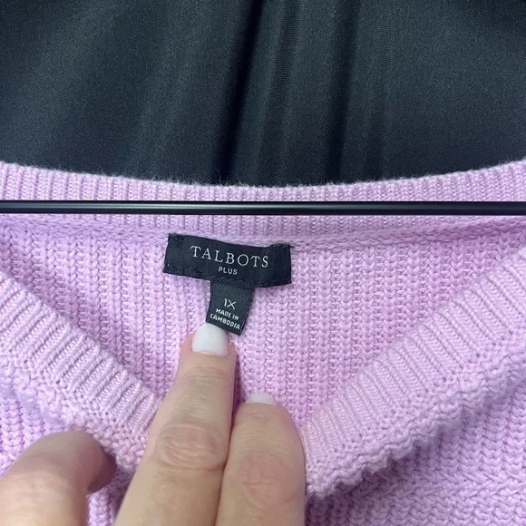 Talbots Plus 100% Pima Cotton Bateau Neck Sweater - Picture 6 of 9